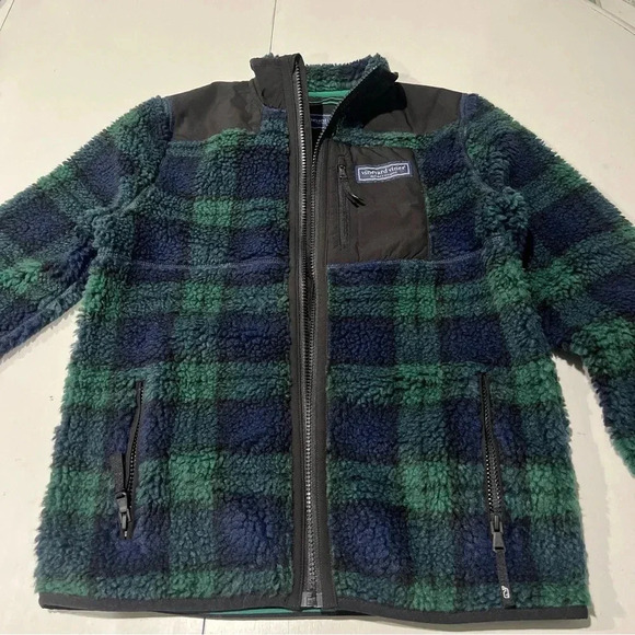 Vineyard vines High-Pile Fleece SuperShep Full-Zip Jacket holiday green‎ medium - Picture 2 of 9